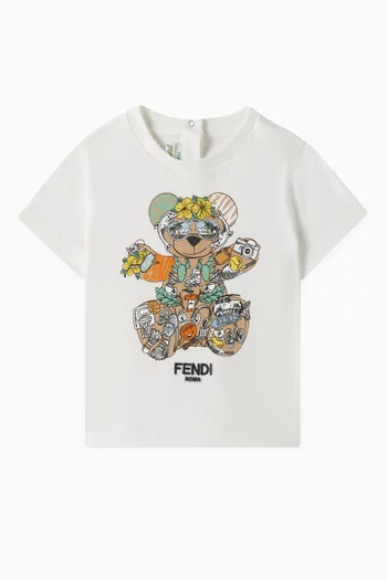 Crest-print T-shirt in Cotton