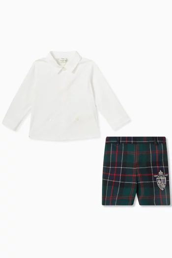 Tartan Romper in Cotton & Wool-blend