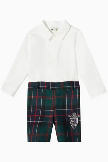 Tartan Romper in Cotton & Wool-blend