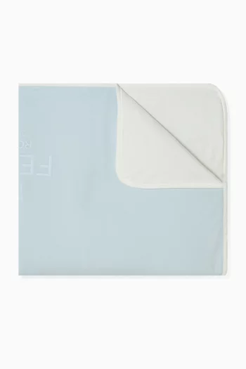 Logo-embroidered Blanket in Stretch Cotton