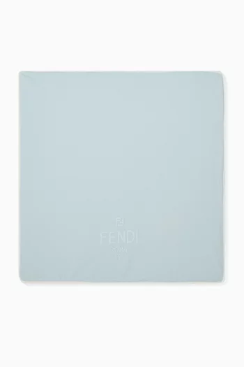 Logo-embroidered Blanket in Stretch Cotton