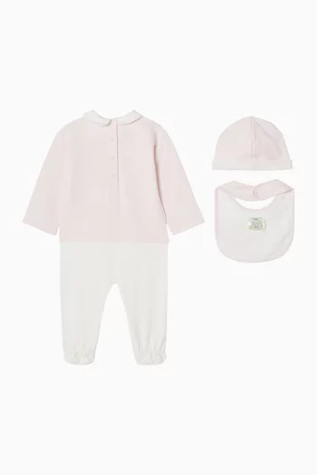 طقم بيجاما قطعة واحدة بشعار الماركة قطن