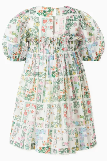 FF-print Dress in Cotton-poplin