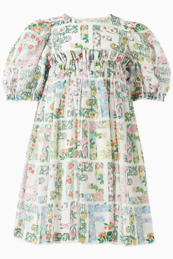 FF-print Dress in Cotton-poplin