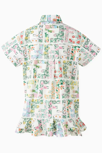 FF-print Shirt Dress in Cotton-poplin