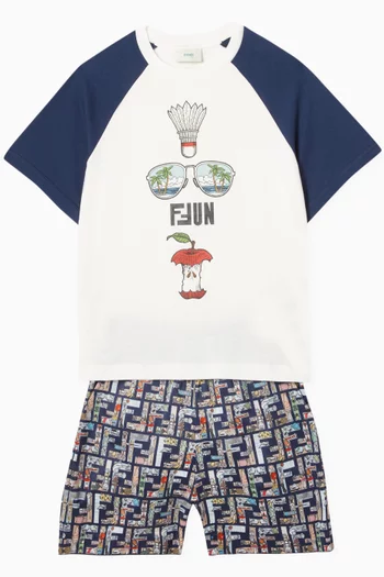 FF-print Bermuda Shorts in Cotton-poplin