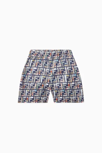 FF-print Bermuda Shorts in Cotton-poplin