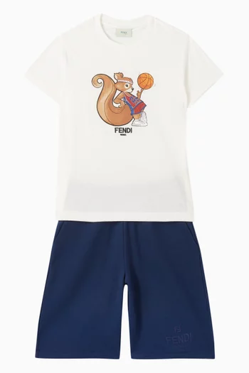 Logo-embroidered Shorts in Cotton