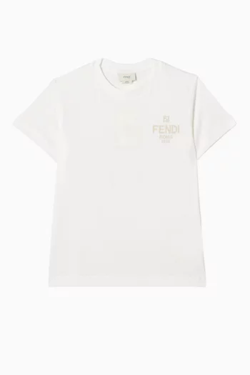 Logo-embroidered T-shirt in Cotton