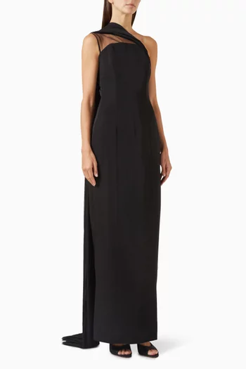 فستان سهرة بكتف مكشوف