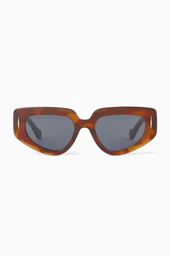 Small Butterfly-shaped Sunglasses in Acetate