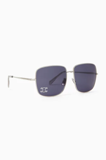 Triomphe Square Sunglasses in Metal