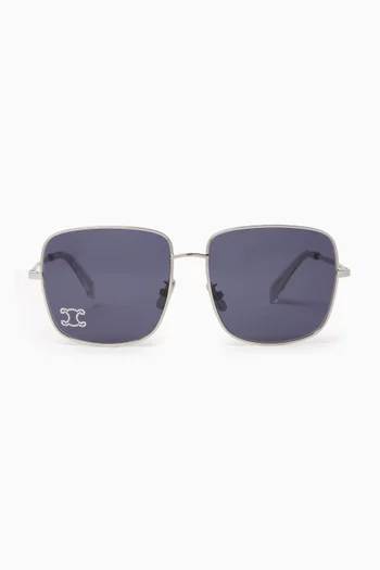 Triomphe Square Sunglasses in Metal