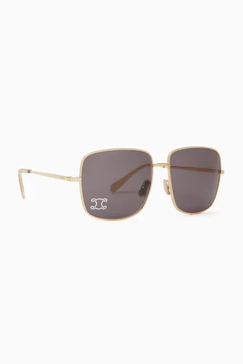 Triomphe Square Sunglasses in Metal