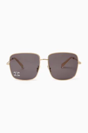 Triomphe Square Sunglasses in Metal
