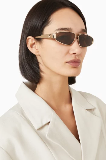 Triomphe Oval Sunglasses in Metal