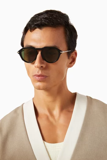 GV One Round Sunglasses in Acetate & Metal