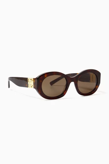 4G Oval Sunglasses in Acetate