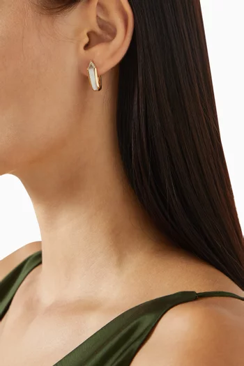 Junonia Mother-of-Pearl & Diamond Hoops in 18kt Gold