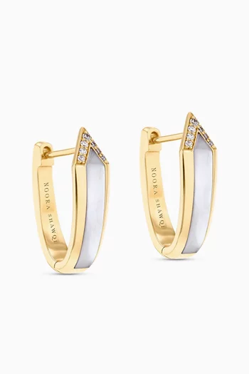 Junonia Mother-of-Pearl & Diamond Hoops in 18kt Gold