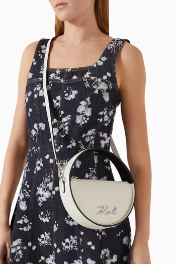 K/Signature Round Bag in Faux Leather