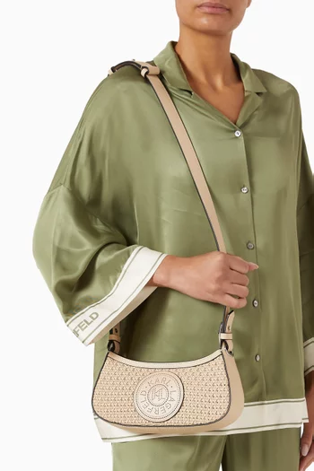 K/Circle Shoulder Bag in Woven Leather