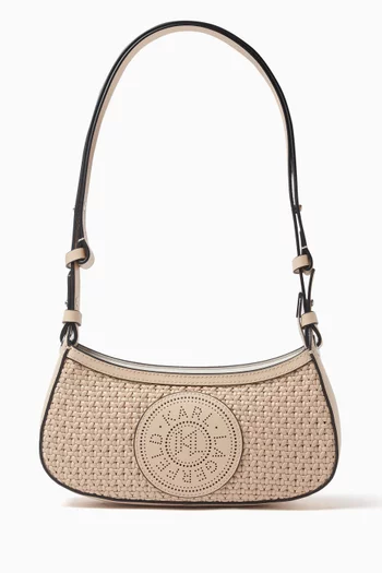 K/Circle Shoulder Bag in Woven Leather