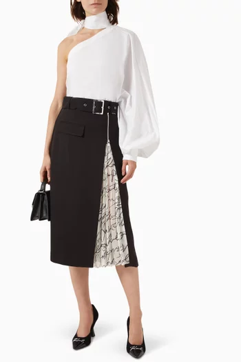 One-sleeve Bow-detail Shirt in Cotton