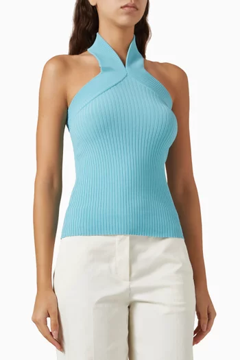 Halter Top in Ribbed-knit