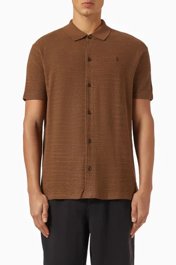 Textured Shirt in Cotton-linen Blend