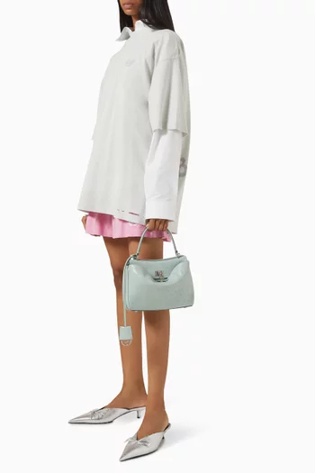 Mini Rodeo Handbag in Ostrich-embossed Leather