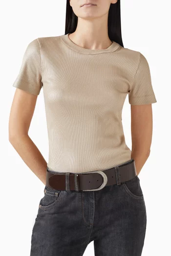 حزام مزين بخرز مونيلي جلد