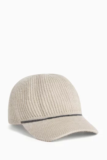 Sparkling Baseball Cap in Cashmere-blend