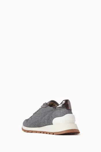 Low-top Runner Sneakers in Wool