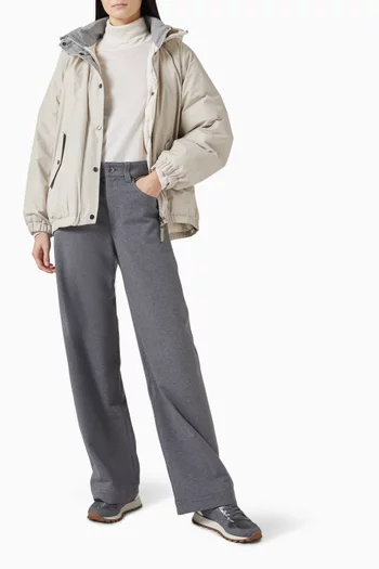 Wide-leg Pants in Cotton Blend