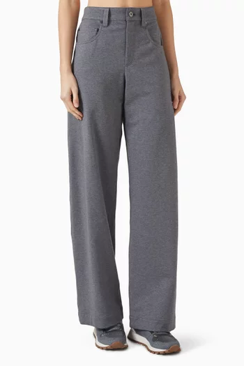 Wide-leg Pants in Cotton Blend