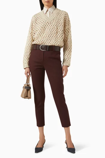 Cigarette Pants in Stretch Cotton