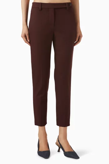 Cigarette Pants in Stretch Cotton