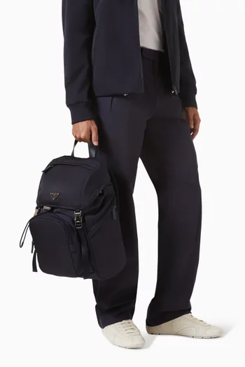 Backpack in Re-Nylon & Saffiano Leather