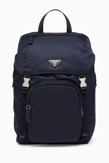 Backpack in Re-Nylon & Saffiano Leather