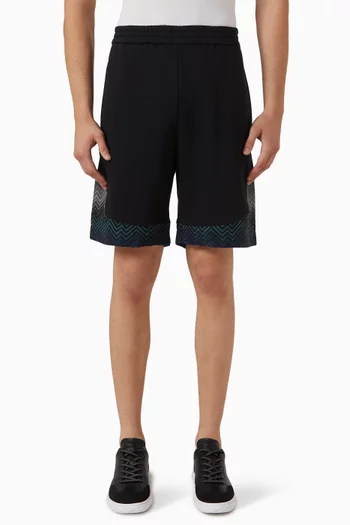 Chevron-detailed Shorts in Fleece