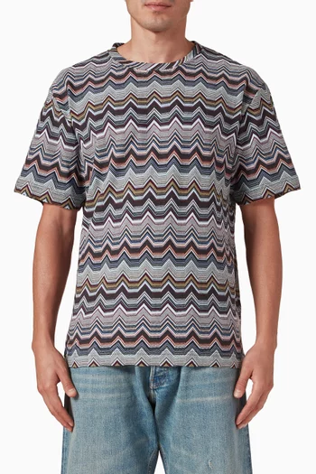 Geometric Zigzag T-shirt in Cotton