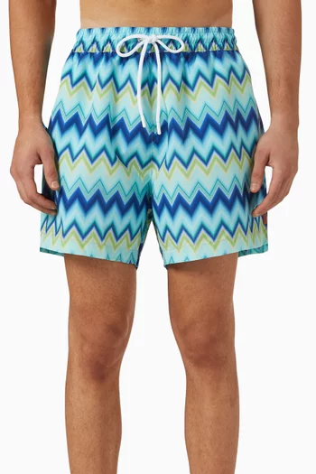 Chevron Swim Shorts in Nylon