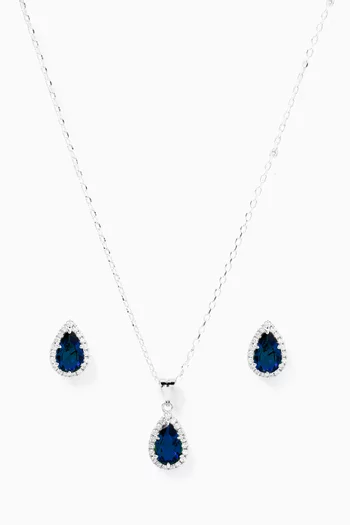 Zia Necklace & Earrings Set in Sterling Silver