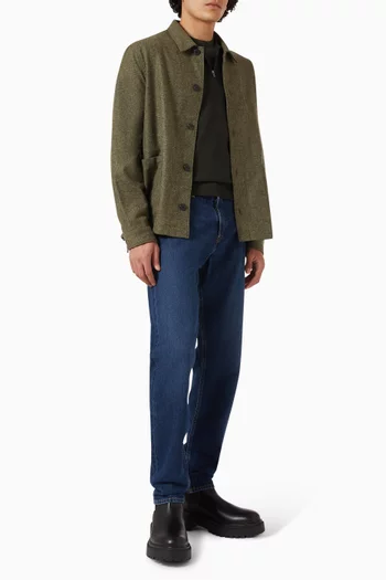 سترة بسحّاب قصير صوف مارينو فائق النعومة