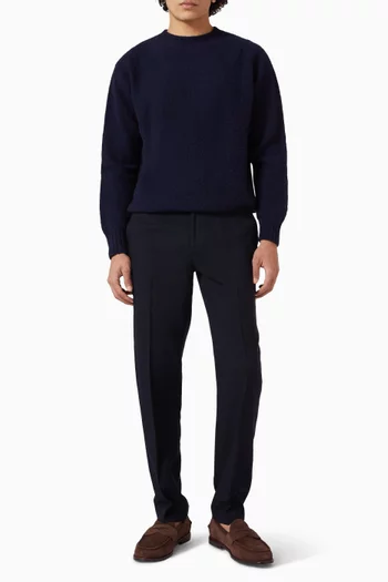 سترة شيتلاند بفتحة رقبة مستديرة صوف