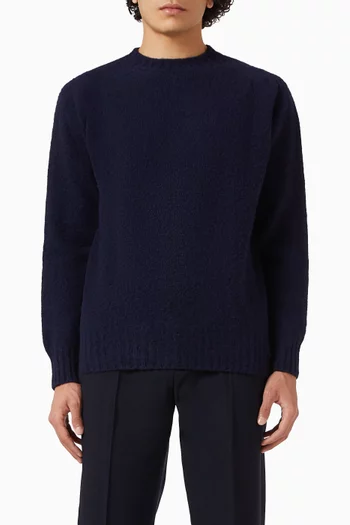 سترة شيتلاند بفتحة رقبة مستديرة صوف