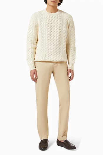 سترة منسوجة بغرزة الضفيرة صوف