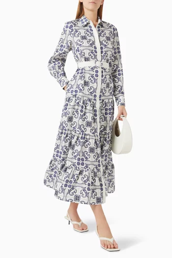 Aria Belted Maxi Dress in Linen