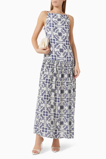 Bianca Belted Maxi Dress in Linen